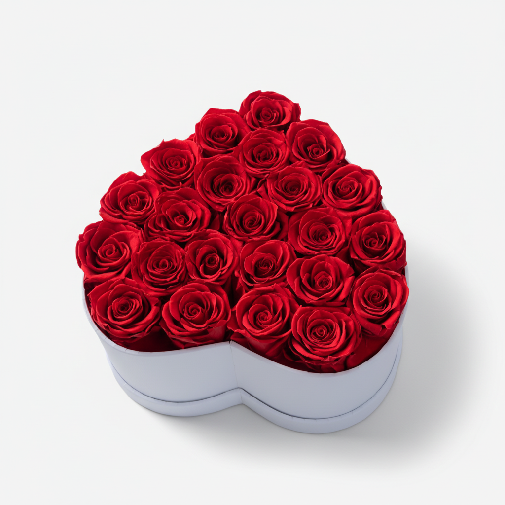 Fresh Long Lasting Rose Heart Shaped Gift Box - Lusomart