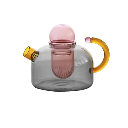  High quality glass teapot construction with durable colorful design, built for reliable tea brewing