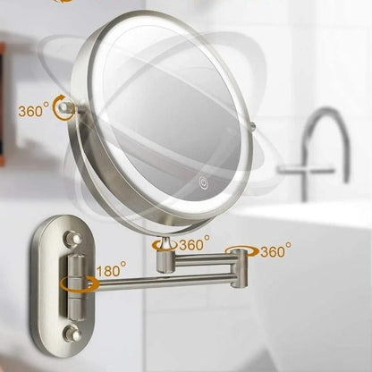 Bright Chrome LED Makeup Mirror Portable Rechargeable
