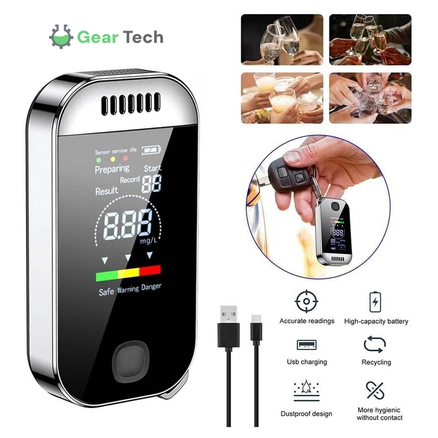 Accurate Digital Breath Alcohol Tester Device