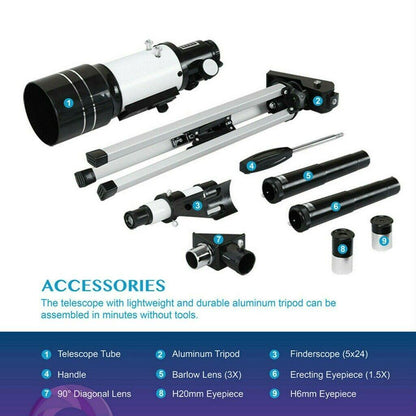 Professional Telescope 300/70mm with Tripod and Phone Mount 6