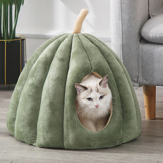Cozy Cat Bed Pumpkin House - Lusomart