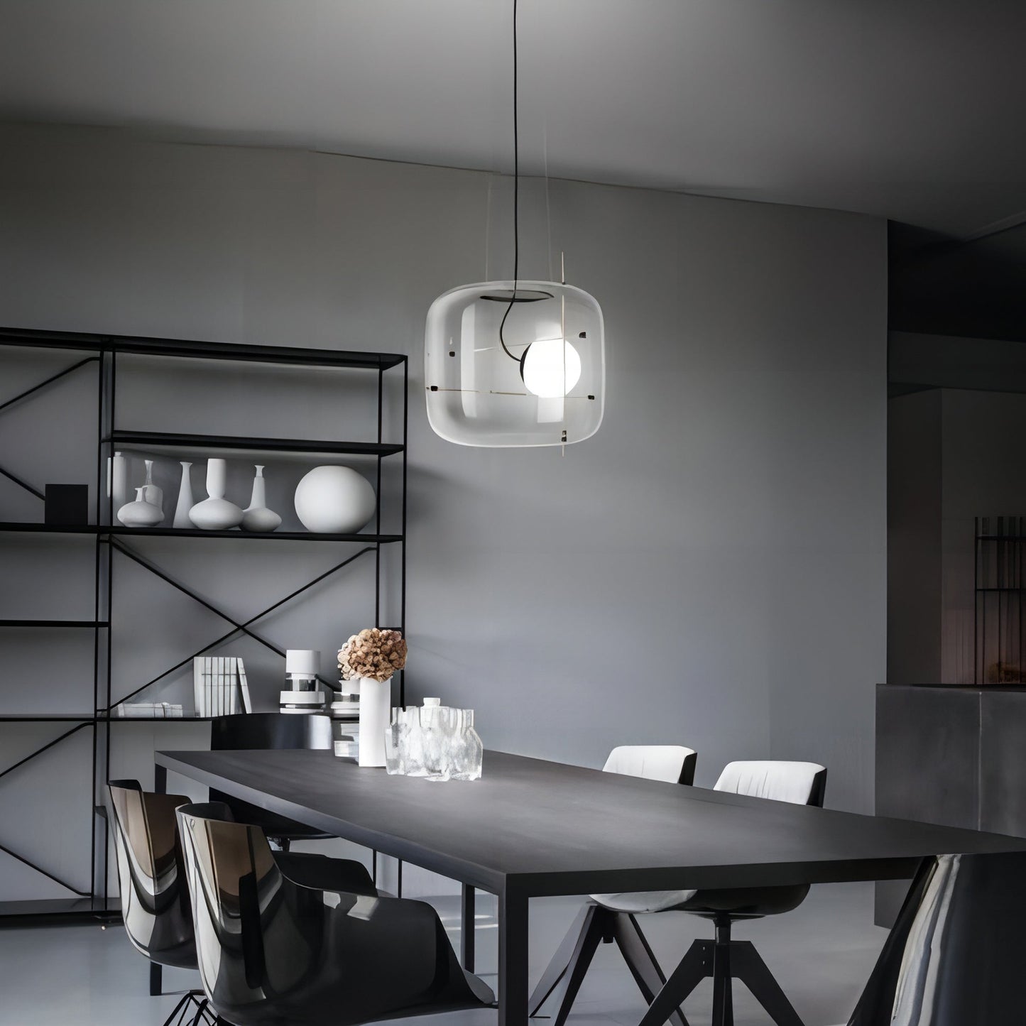 Sleek Square Glass Pendant Ceiling Light