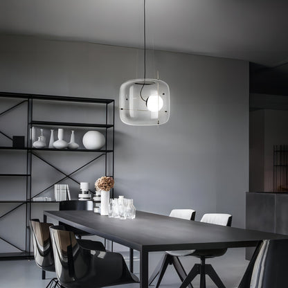 Sleek Square Glass Pendant Ceiling Light