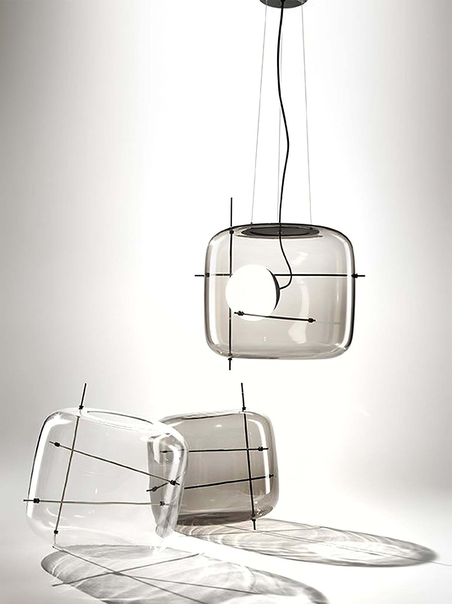 Sleek Square Glass Pendant Ceiling Light