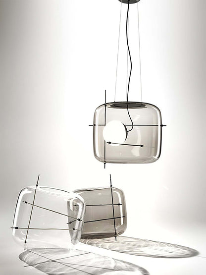 Sleek Square Glass Pendant Ceiling Light