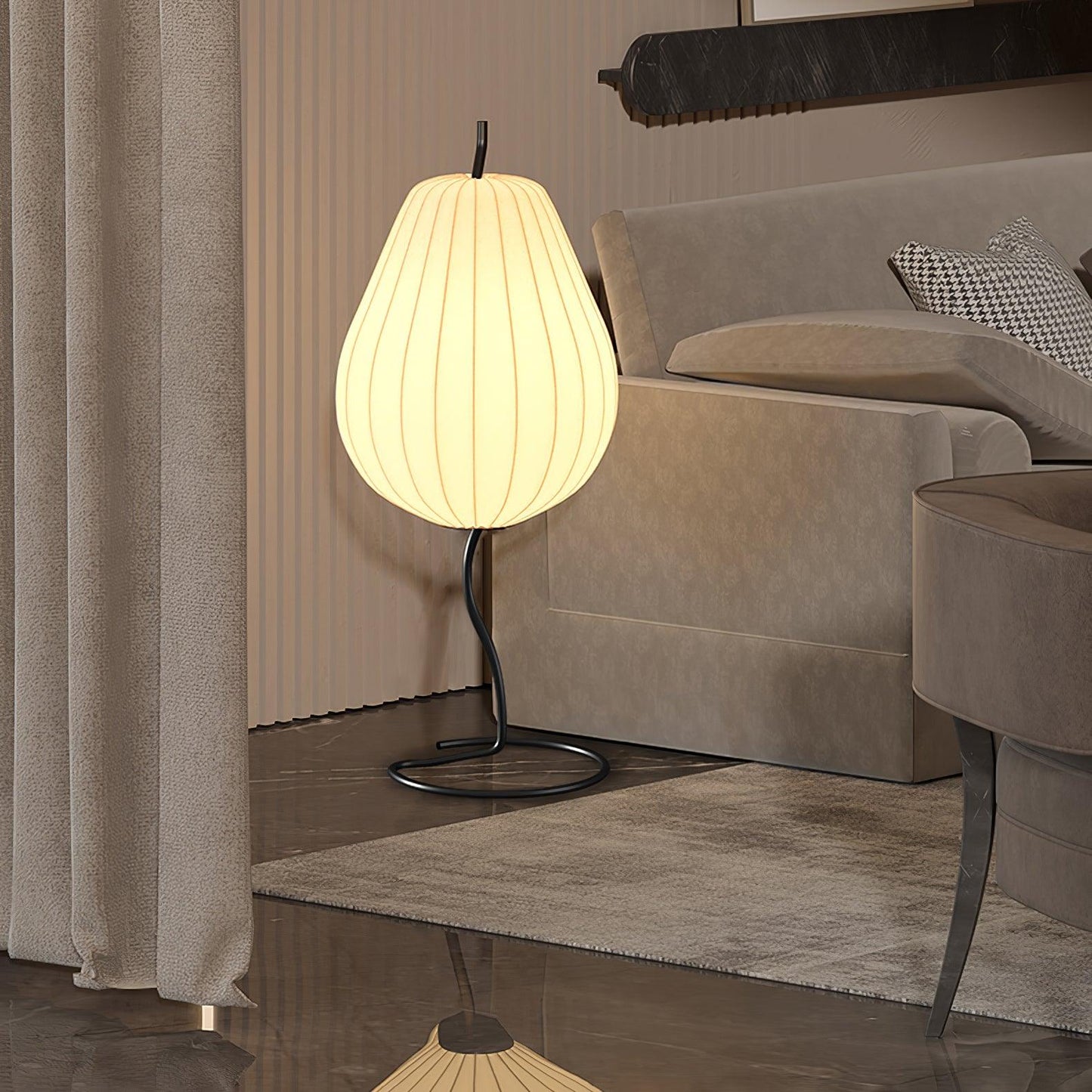 PyrusGlow | Elegant Modern Pear-Shaped Standing Floor Lamp for Living Room 5