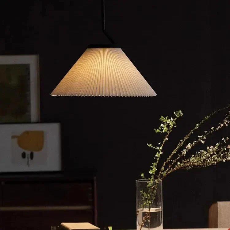 Creamy Fabric Shade Pendant Ceiling Light