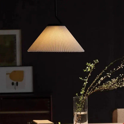 Creamy Fabric Shade Pendant Ceiling Light