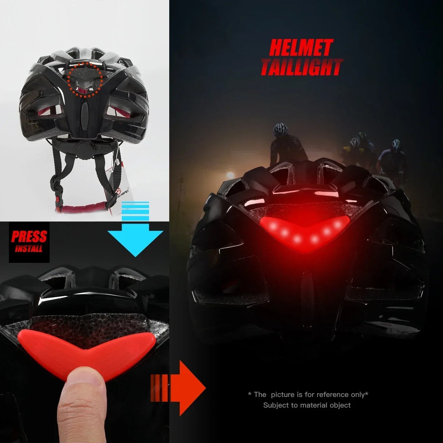 Safe Adult Cycling Helmet With Back LED Light