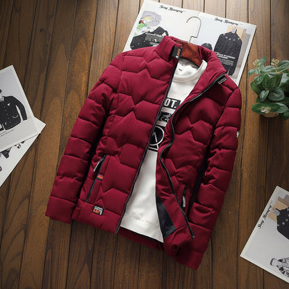 Warm Quilted Mens Jacket with Zip Pockets