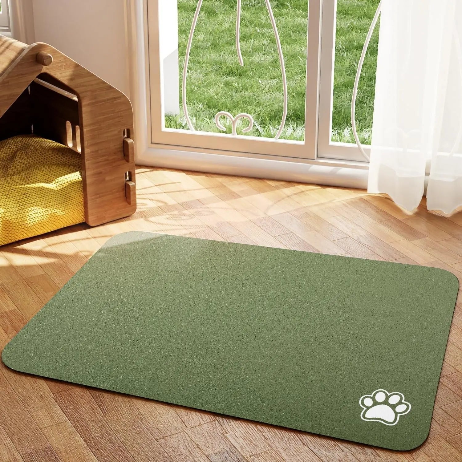 Quicksip Absorbent Pet Placemat for Easy Cleaning & Quick Drying Floor Protection 2