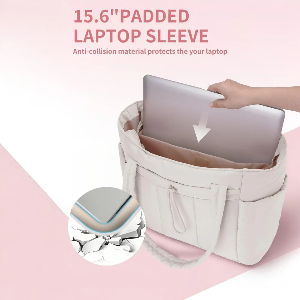 Insulated Padded Laptop Tote Bag Travel Handbag Organizer