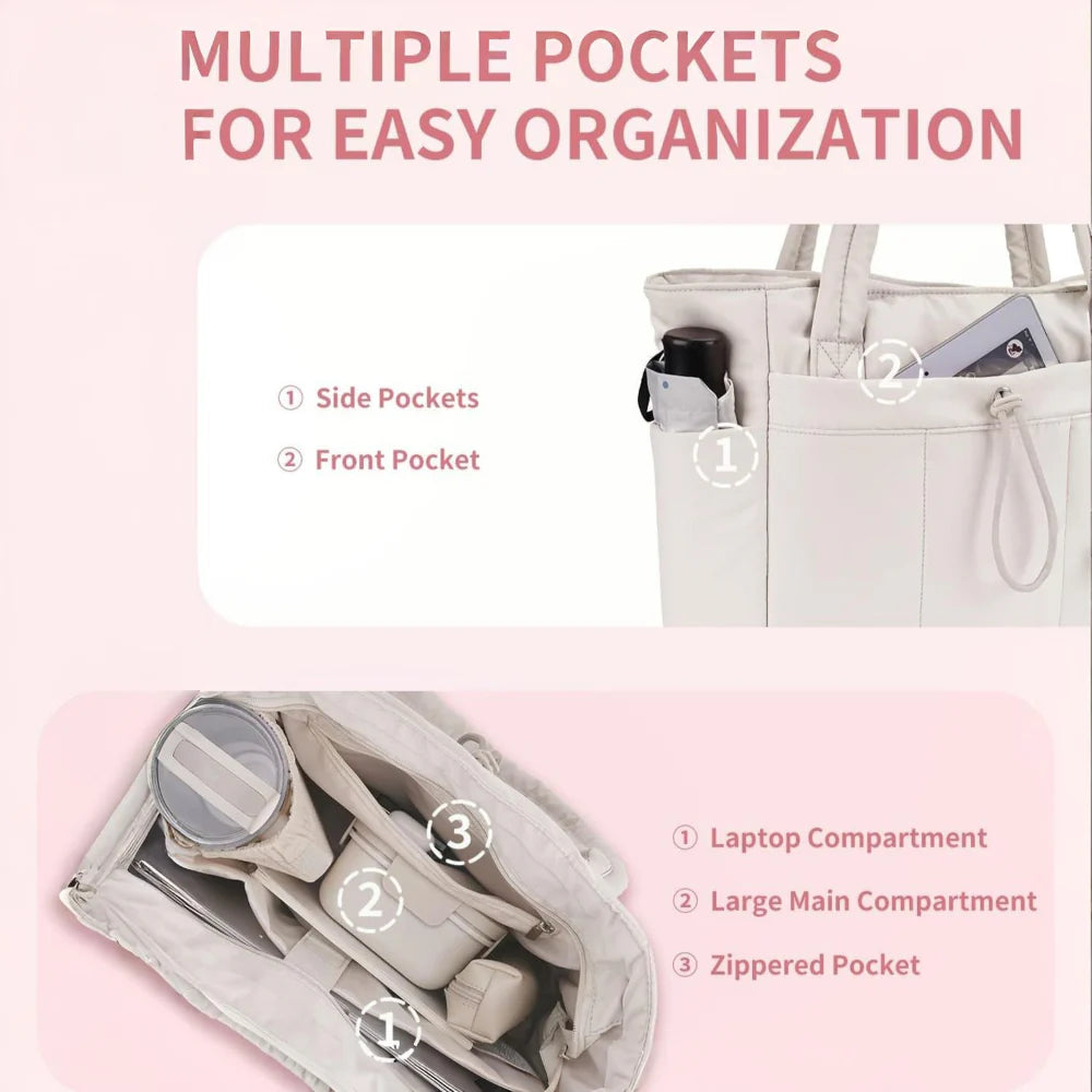 Insulated Padded Laptop Tote Bag Travel Handbag Organizer