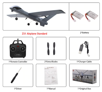 Fast RC Airplane With LED Lights And Rechargeable Battery
