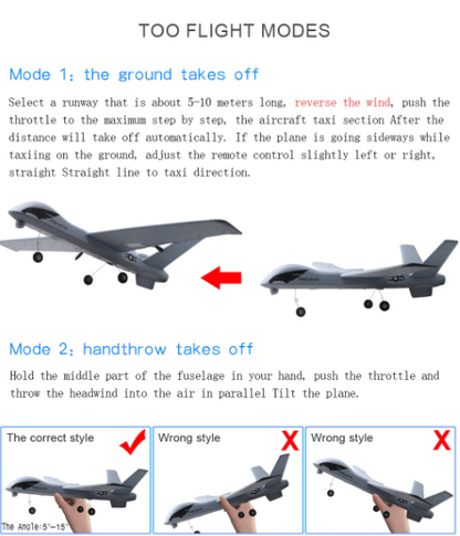 Fast RC Airplane With LED Lights And Rechargeable Battery