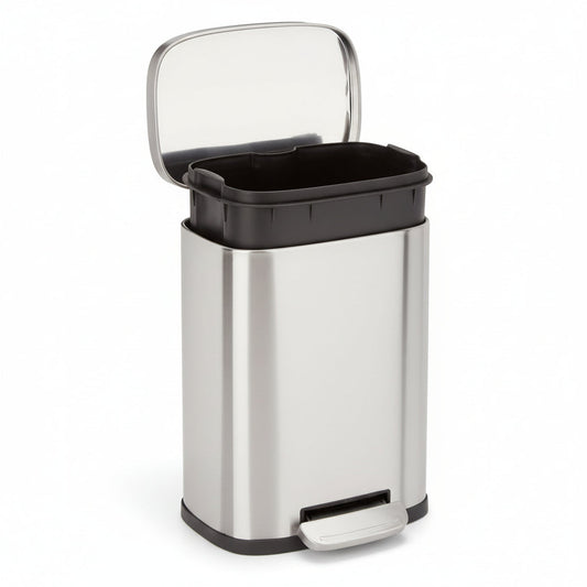 Compact Bathroom Stainless Steel Foot Pedal Bin - Lusomart