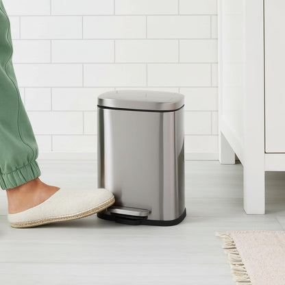 Compact Bathroom Stainless Steel Foot Pedal Bin