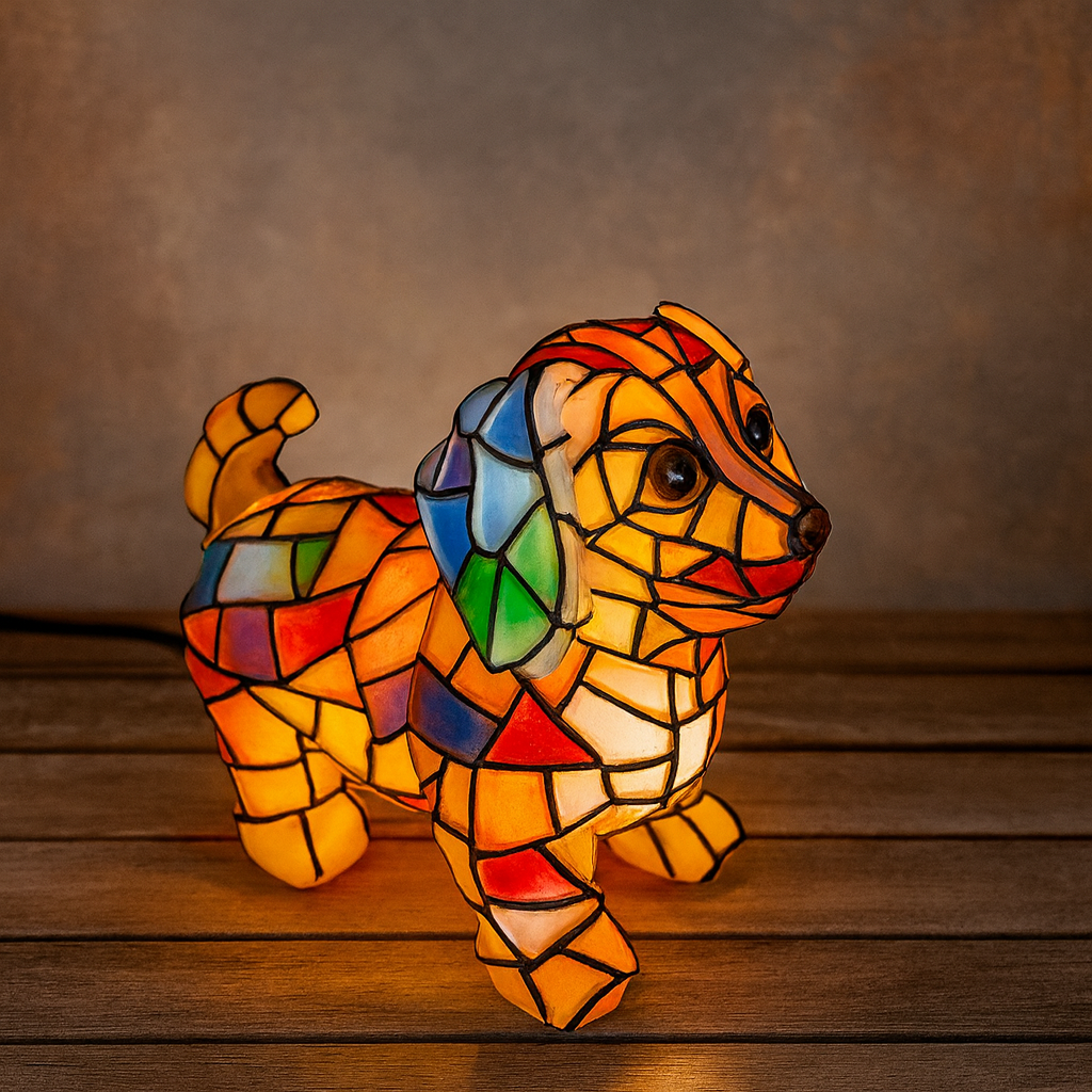 Cute Dog Statue Desk Lamp Decorative Table Light - Lusomart
