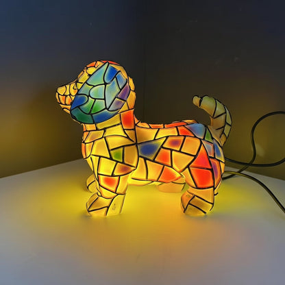 Cute Dog Statue Desk Lamp Decorative Table Light