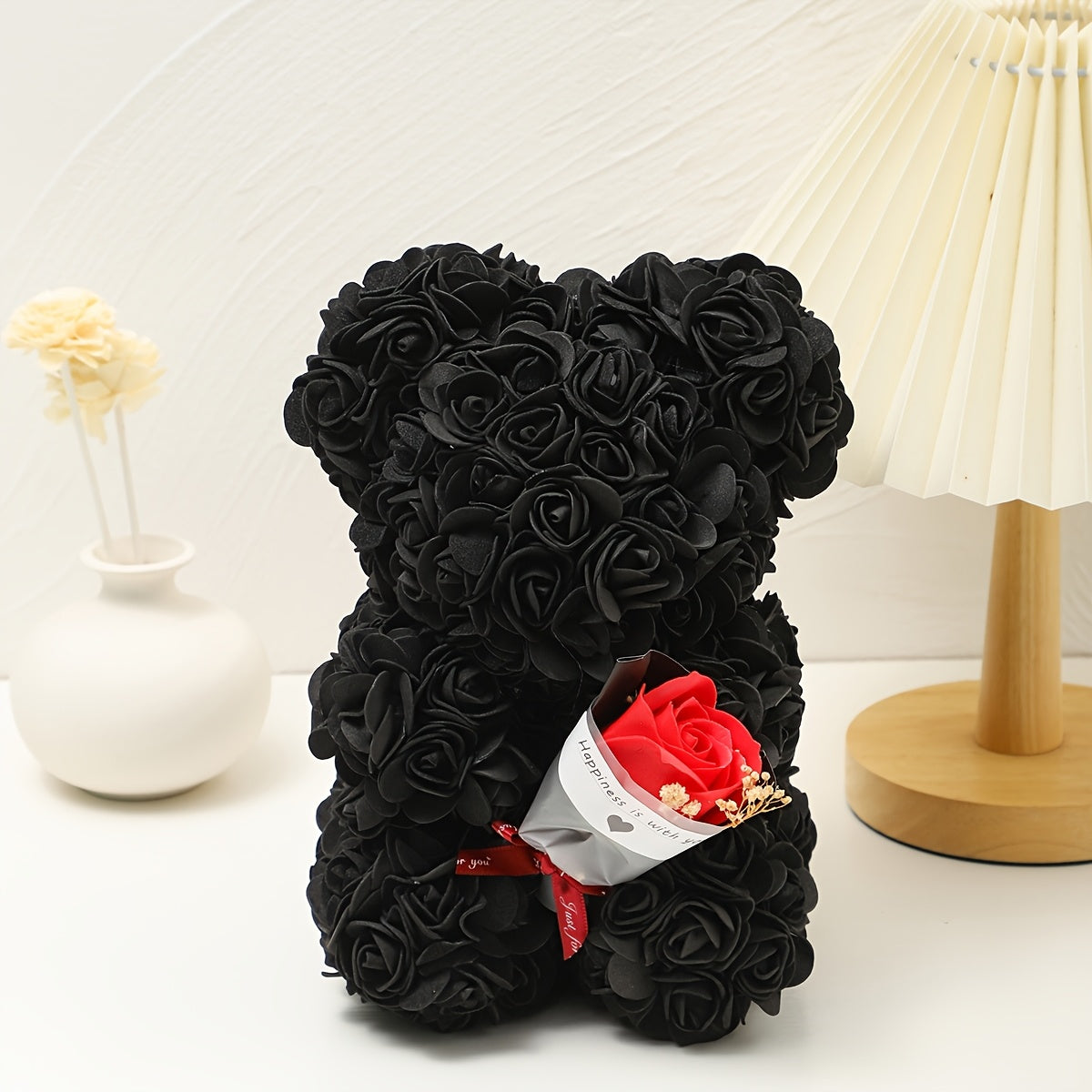 Romantic Artificial Rose Bear Centerpiece Gift
