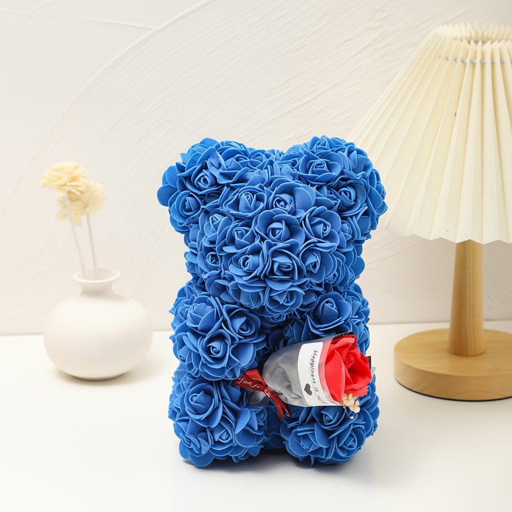Romantic Artificial Rose Bear Centerpiece Gift