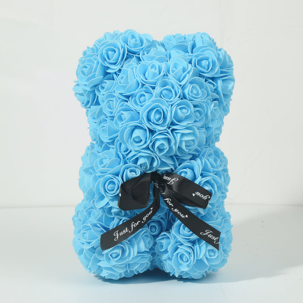 Soft Pink Floral Teddy Bear Valentines Day Gift