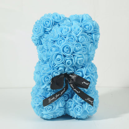 Soft Pink Floral Teddy Bear Valentines Day Gift