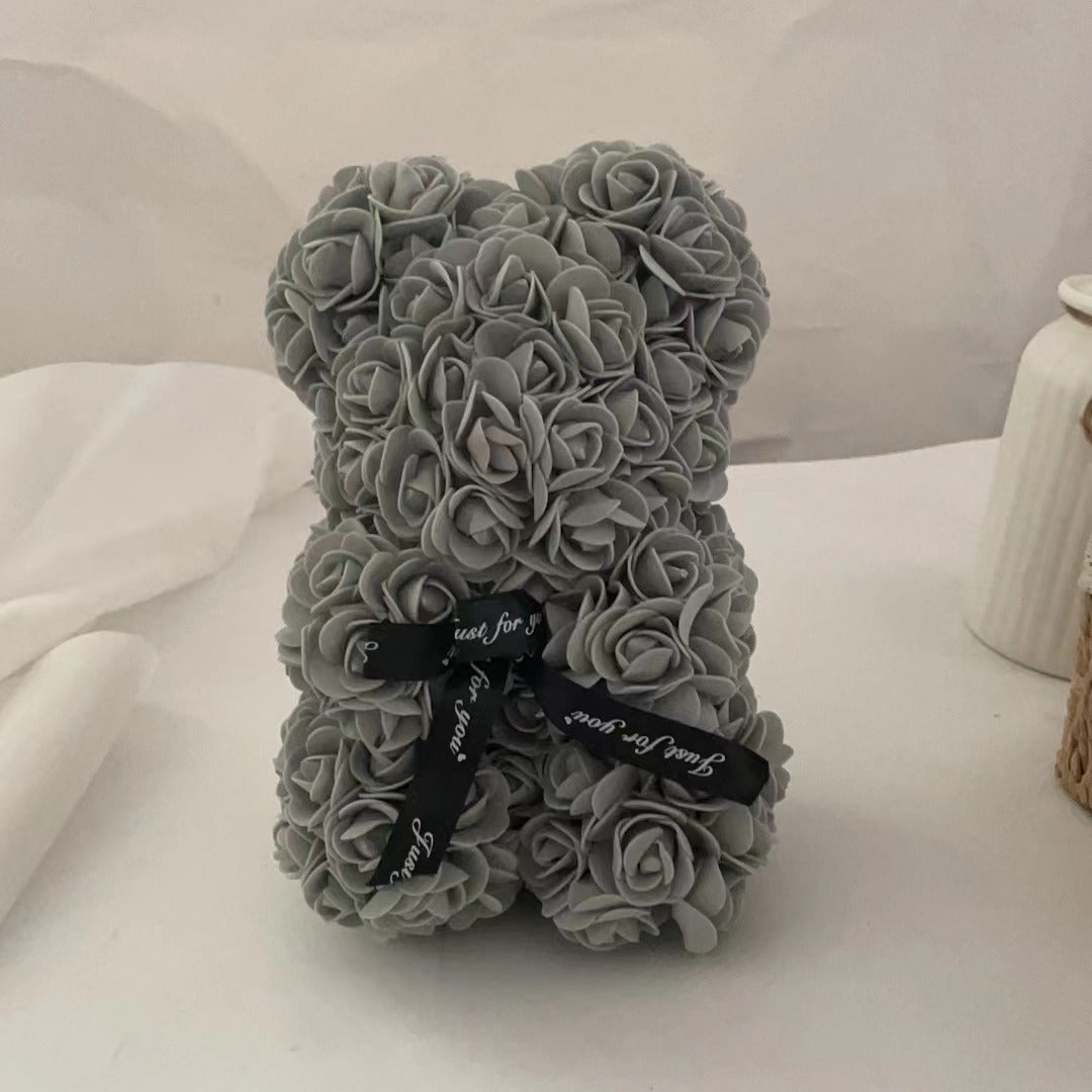 Soft Pink Floral Teddy Bear Valentines Day Gift
