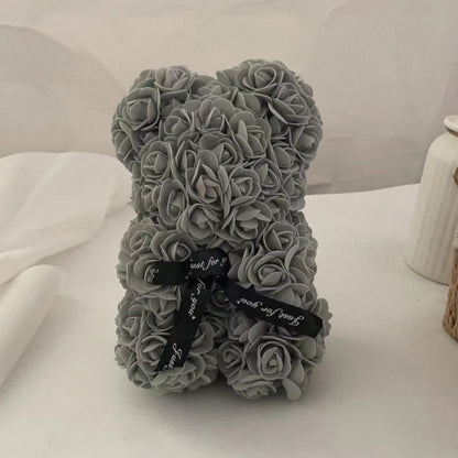 Soft Pink Floral Teddy Bear Valentines Day Gift