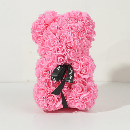Soft Pink Floral Teddy Bear Valentines Day Gift