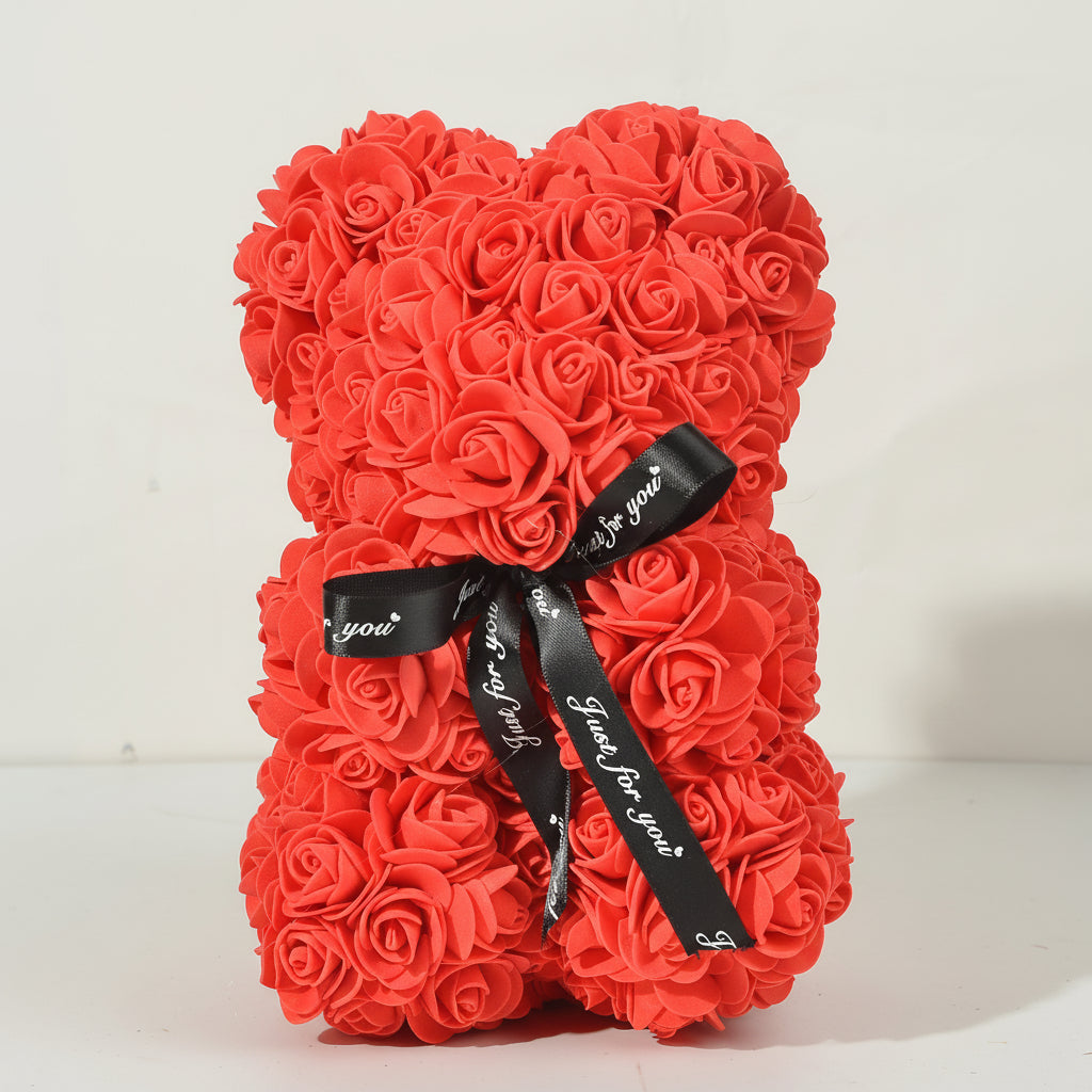 Soft Pink Floral Teddy Bear Valentines Day Gift