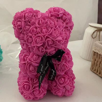 Soft Pink Floral Teddy Bear Valentines Day Gift