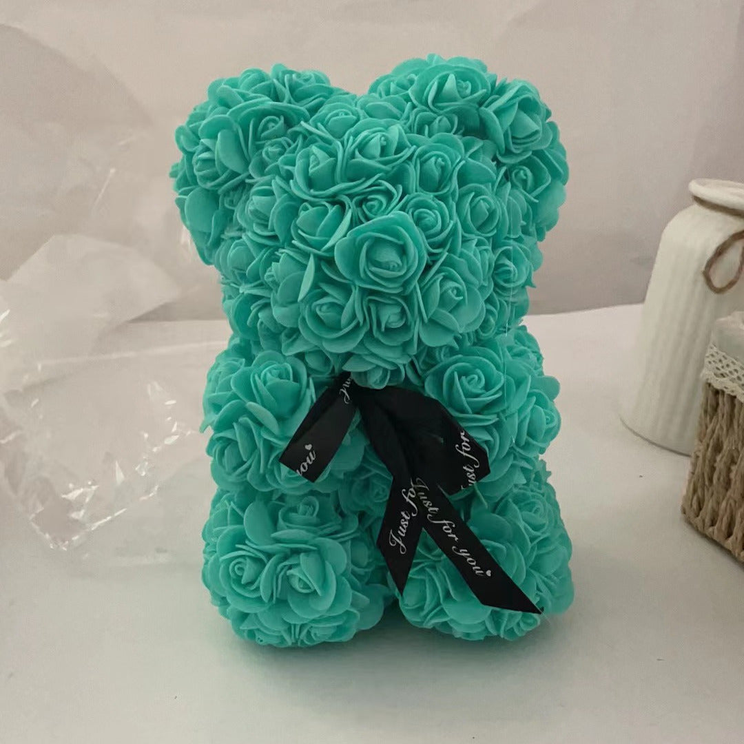 Soft Pink Floral Teddy Bear Valentines Day Gift - Lusomart