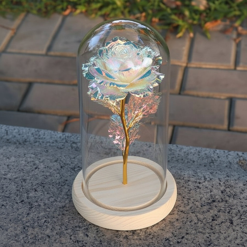 Classic Glass Table Lamp with Warm LED Lighting