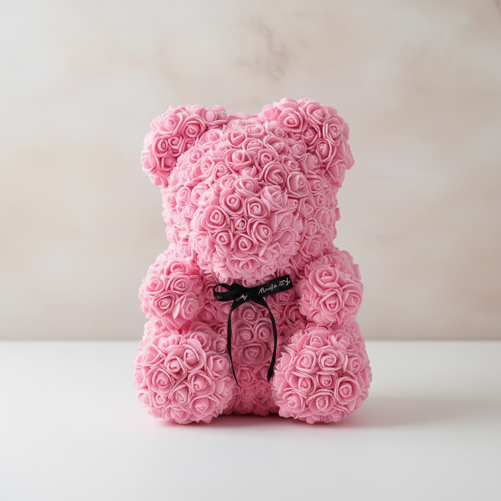 Lovely Pink Teddy Bear Flower Gift
