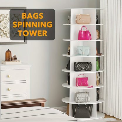 Compact Spinning Shoe Storage Tower Holder