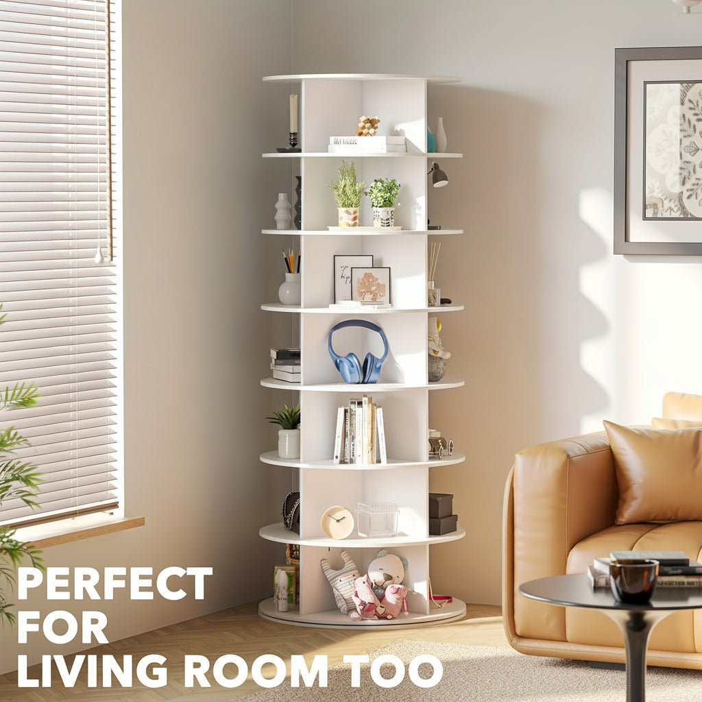 Compact Spinning Shoe Storage Tower Holder