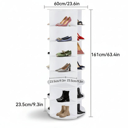 Compact Spinning Shoe Storage Tower Holder