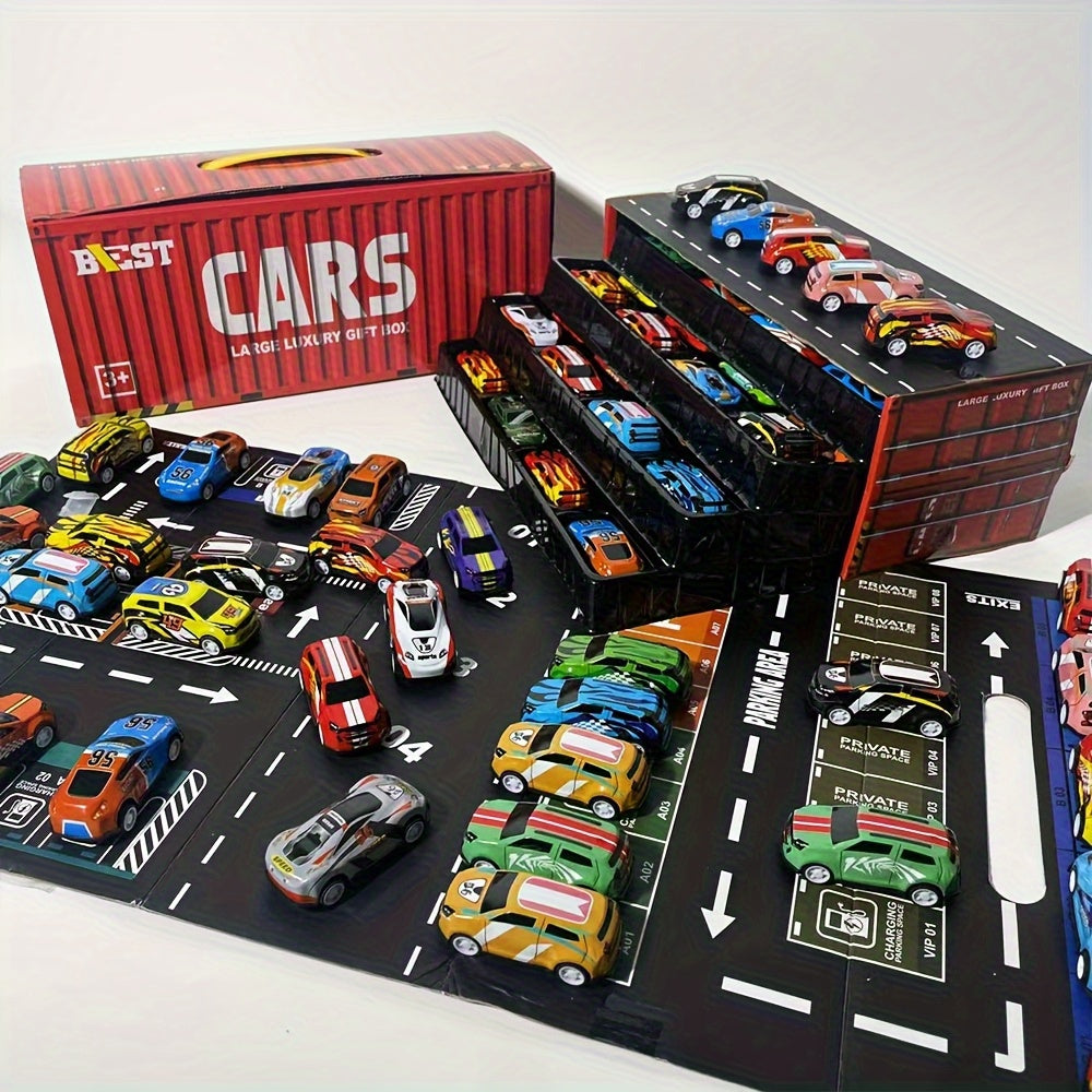 RaceTrack Haven | Engaging Durable Kids Garage Play Set with Cars 5