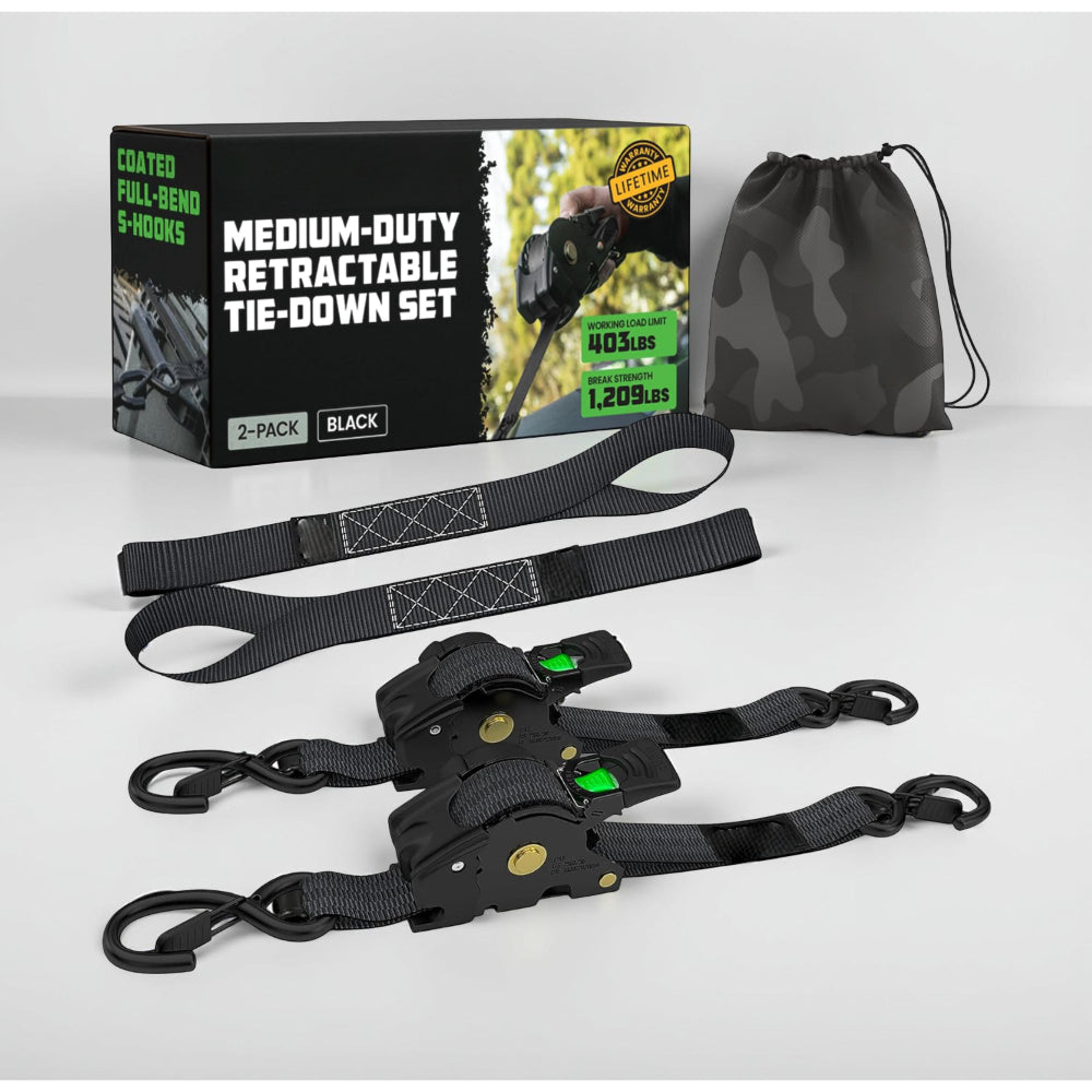 Secure Cargo Tie Downs Heavy Duty Ratchet Strap Set - Lusomart