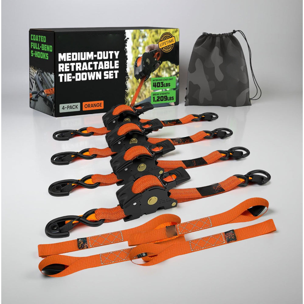 Secure Cargo Tie Downs Heavy Duty Ratchet Strap Set