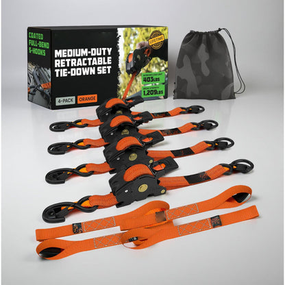 Secure Cargo Tie Downs Heavy Duty Ratchet Strap Set