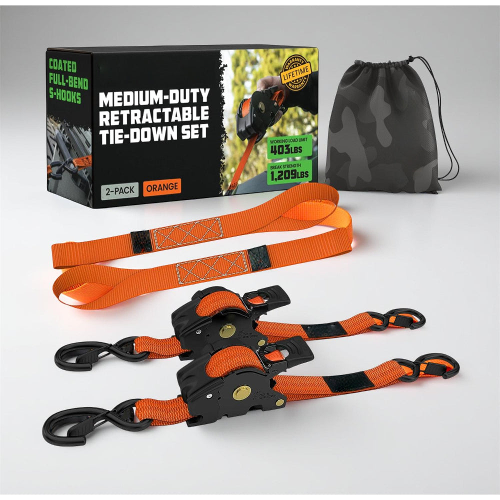 Secure Cargo Tie Downs Heavy Duty Ratchet Strap Set