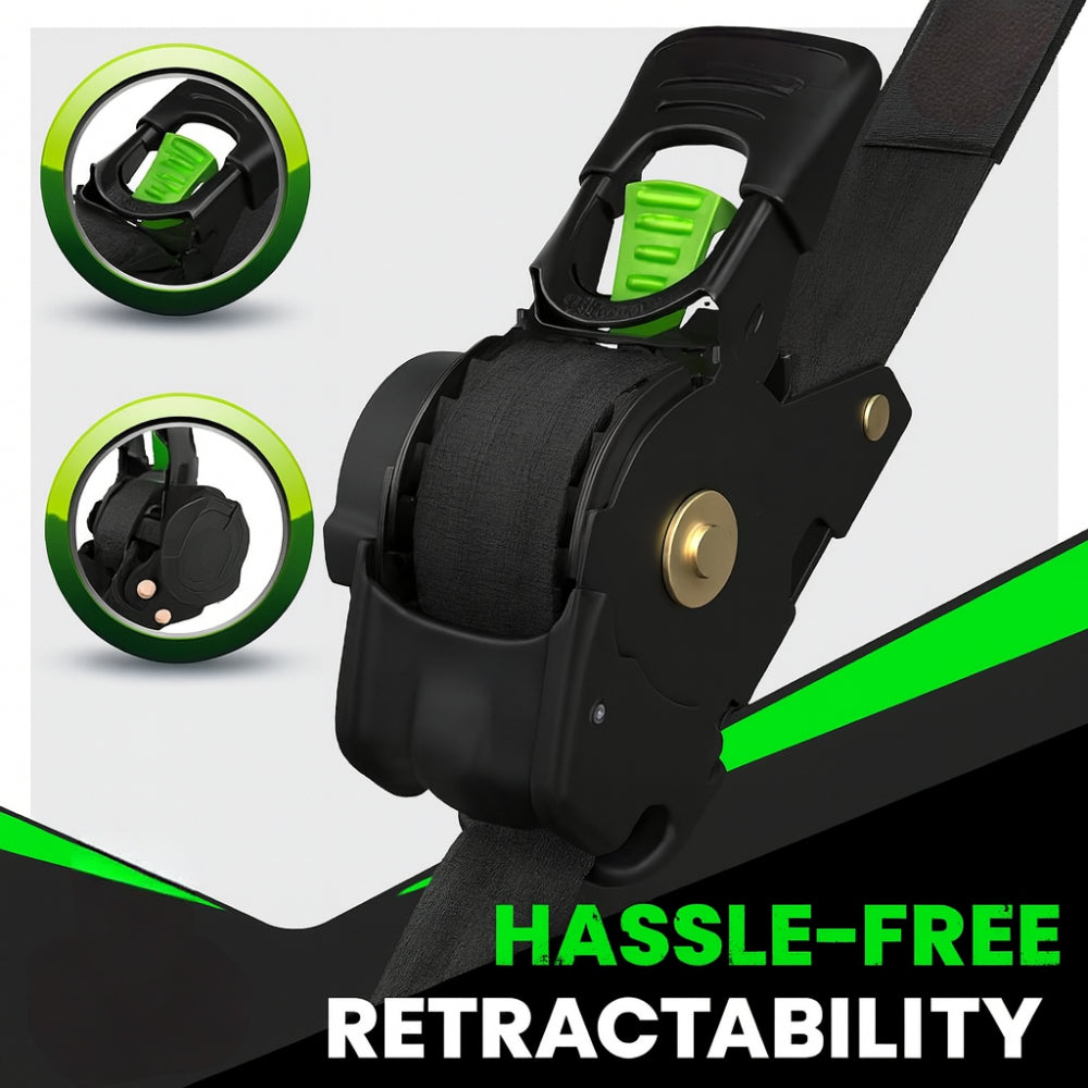 Secure Cargo Tie Downs Heavy Duty Ratchet Strap Set