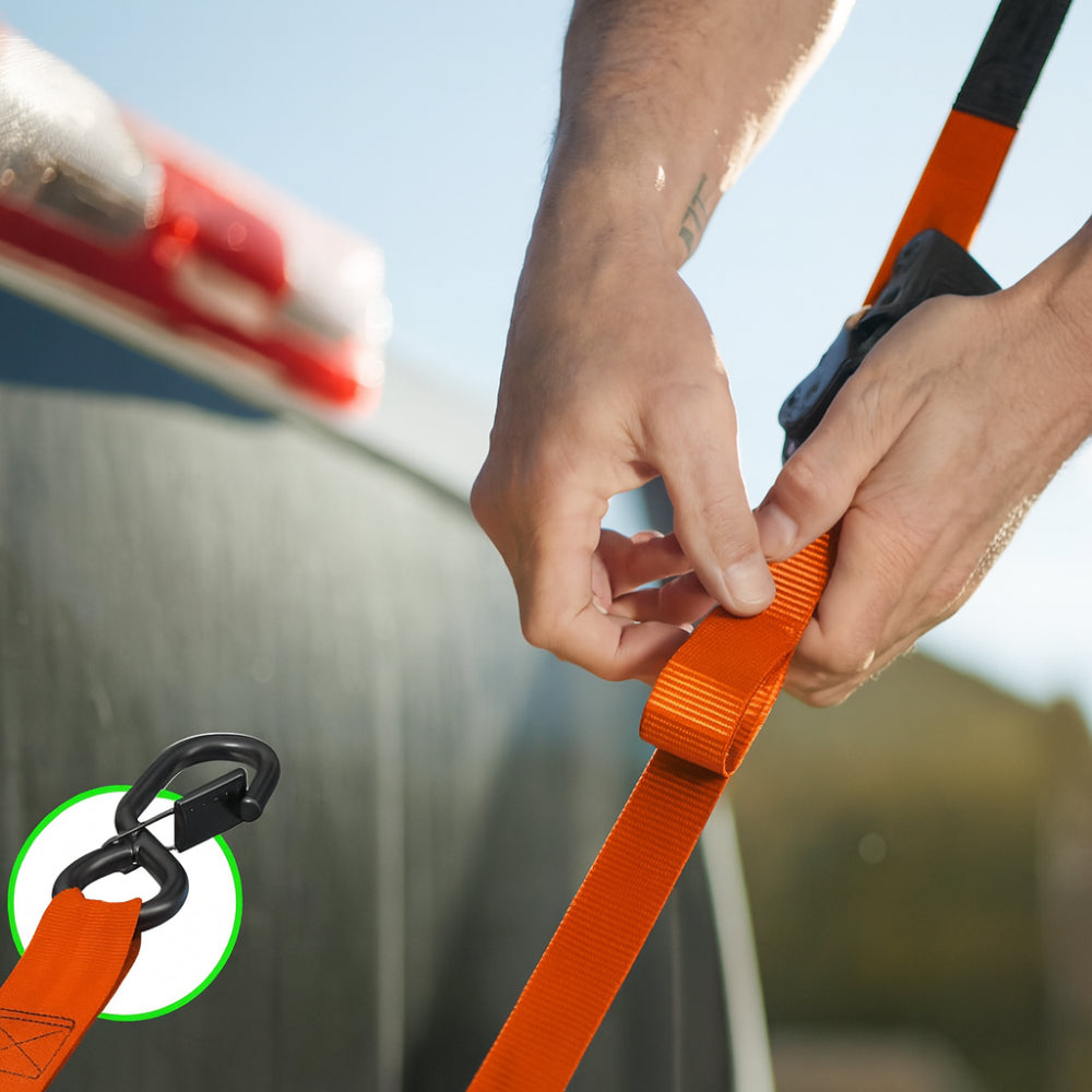 Secure Cargo Tie Downs Heavy Duty Ratchet Strap Set