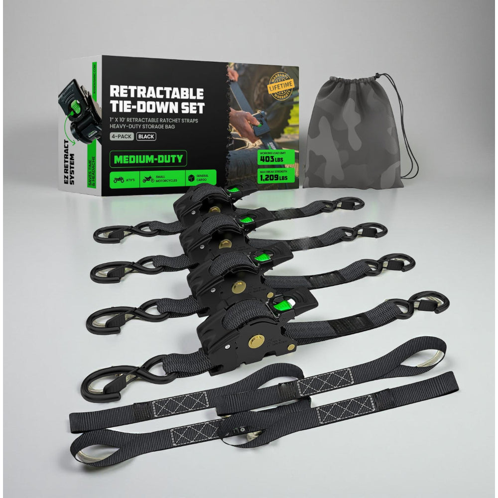 Secure Cargo Tie Downs Heavy Duty Ratchet Strap Set