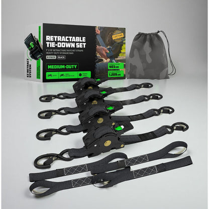 Secure Cargo Tie Downs Heavy Duty Ratchet Strap Set