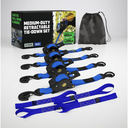 Secure Cargo Tie Downs Heavy Duty Ratchet Strap Set