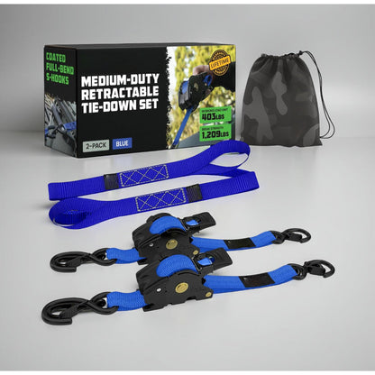 Secure Cargo Tie Downs Heavy Duty Ratchet Strap Set